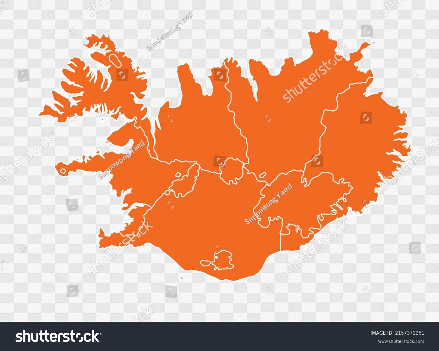 Iceland Map Republic Map Orange Color Stock Vector (Royalty Free ...