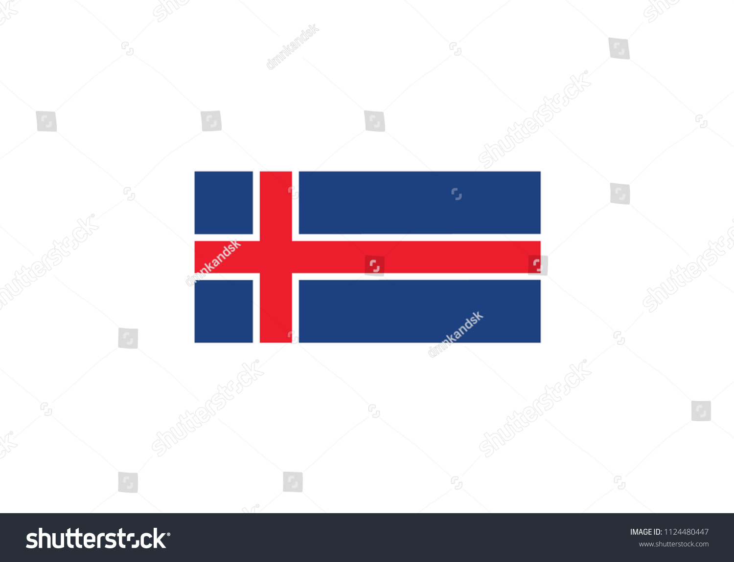 Iceland National Flag Symbol Red Blue Stock Vector (Royalty Free ...