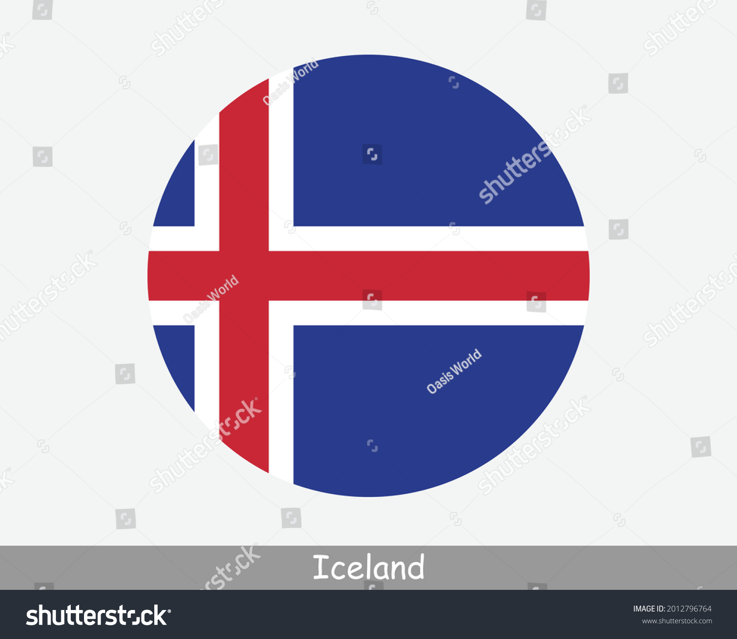 SVG of Iceland Round Circle Flag. Icelandic Circular Button Banner Icon. EPS Vector svg