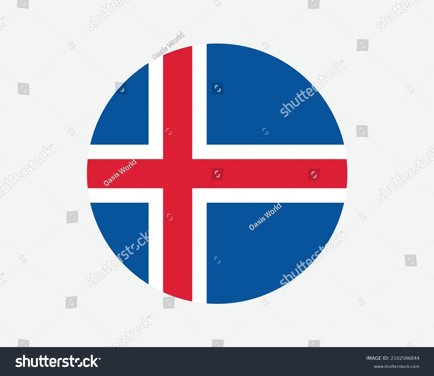 SVG of Iceland Round Country Flag. Icelandic Circle National Flag. Iceland Circular Shape Button Banner. EPS Vector Illustration. svg