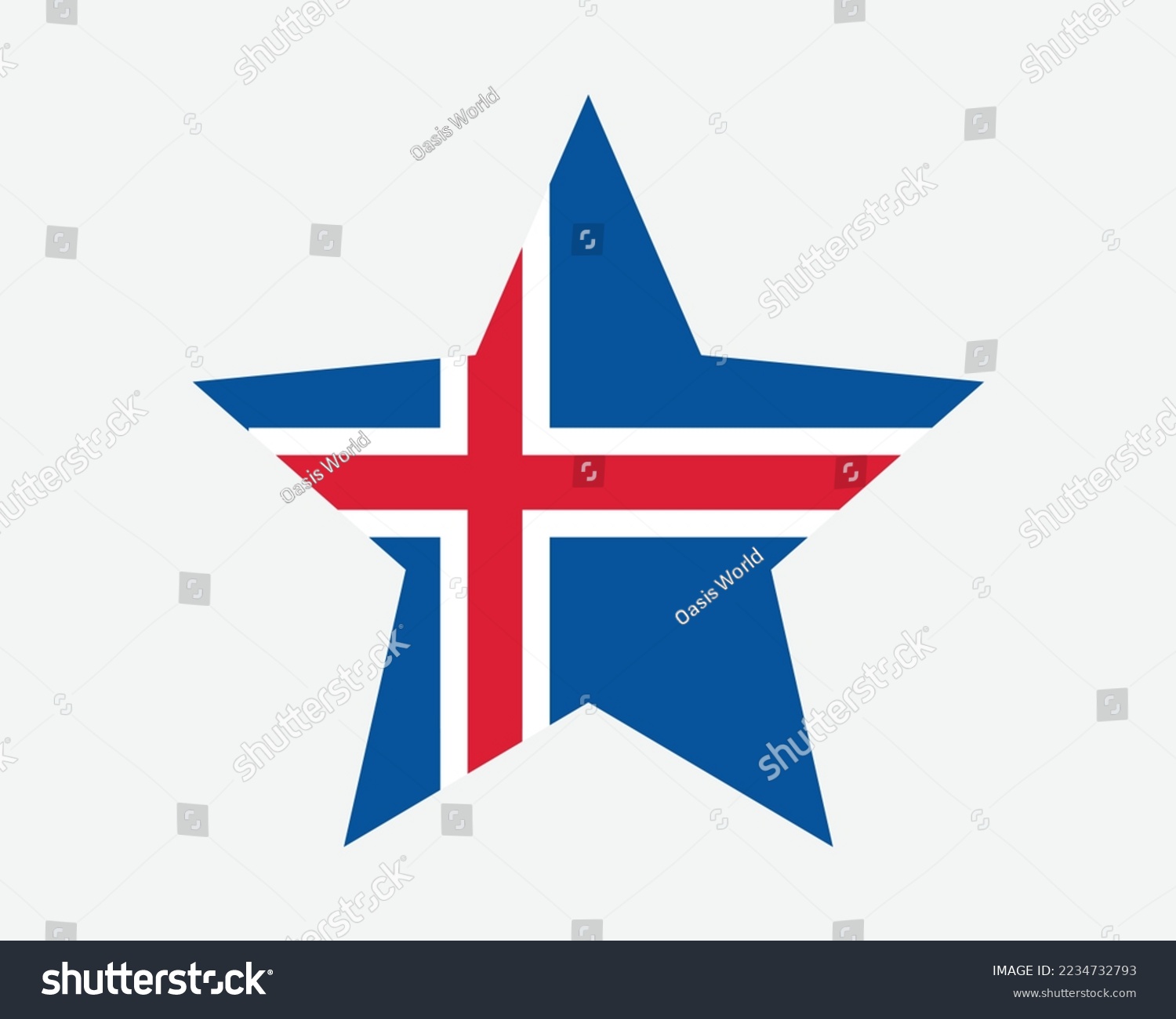 SVG of Iceland Star Flag. Icelander Star Shape Flag. Icelandic Country National Banner Icon Symbol Vector Flat Artwork Graphic Illustration svg