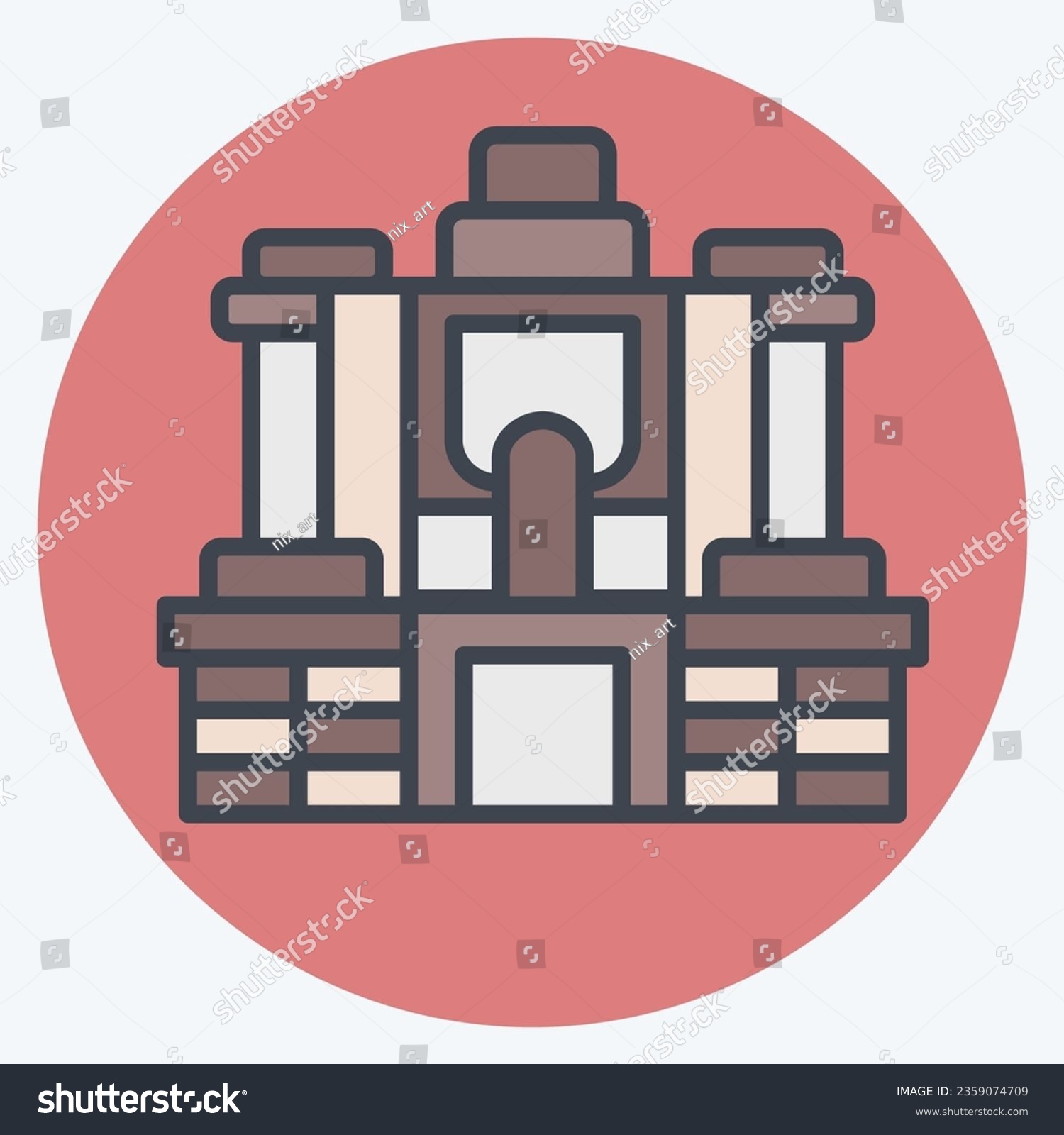 recommend clip art: Icon Angkor Thom. related to Cambodia symbol. color mate style. simple design editable. simple illustration
