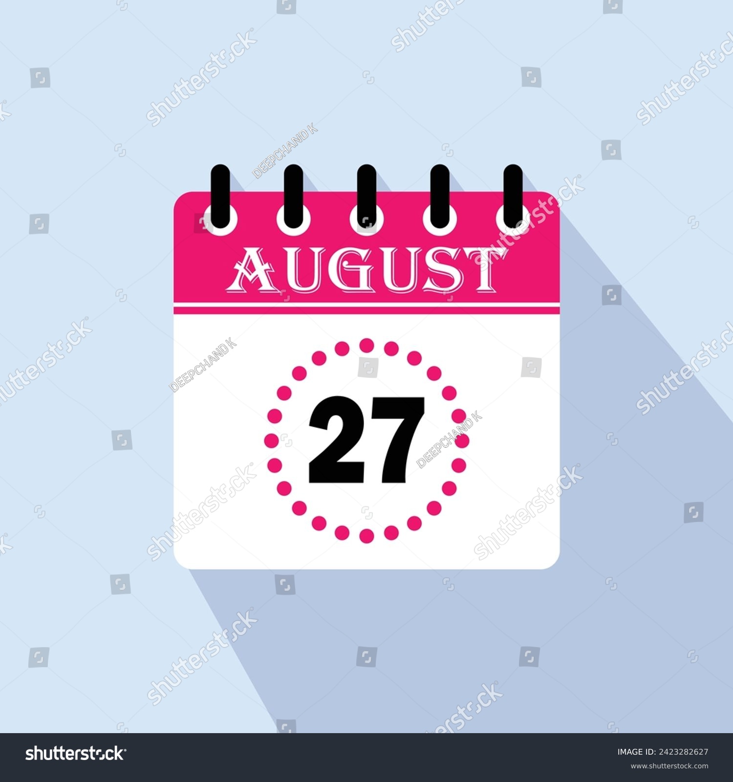 SVG of Icon calendar day - 27 August. 27 days of the month, vector illustration. svg