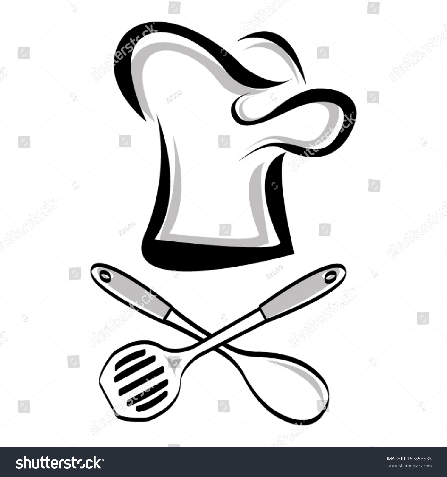 Icon Chef Hat Cooking Utensils Isolated Stock Vector 157858538 ...