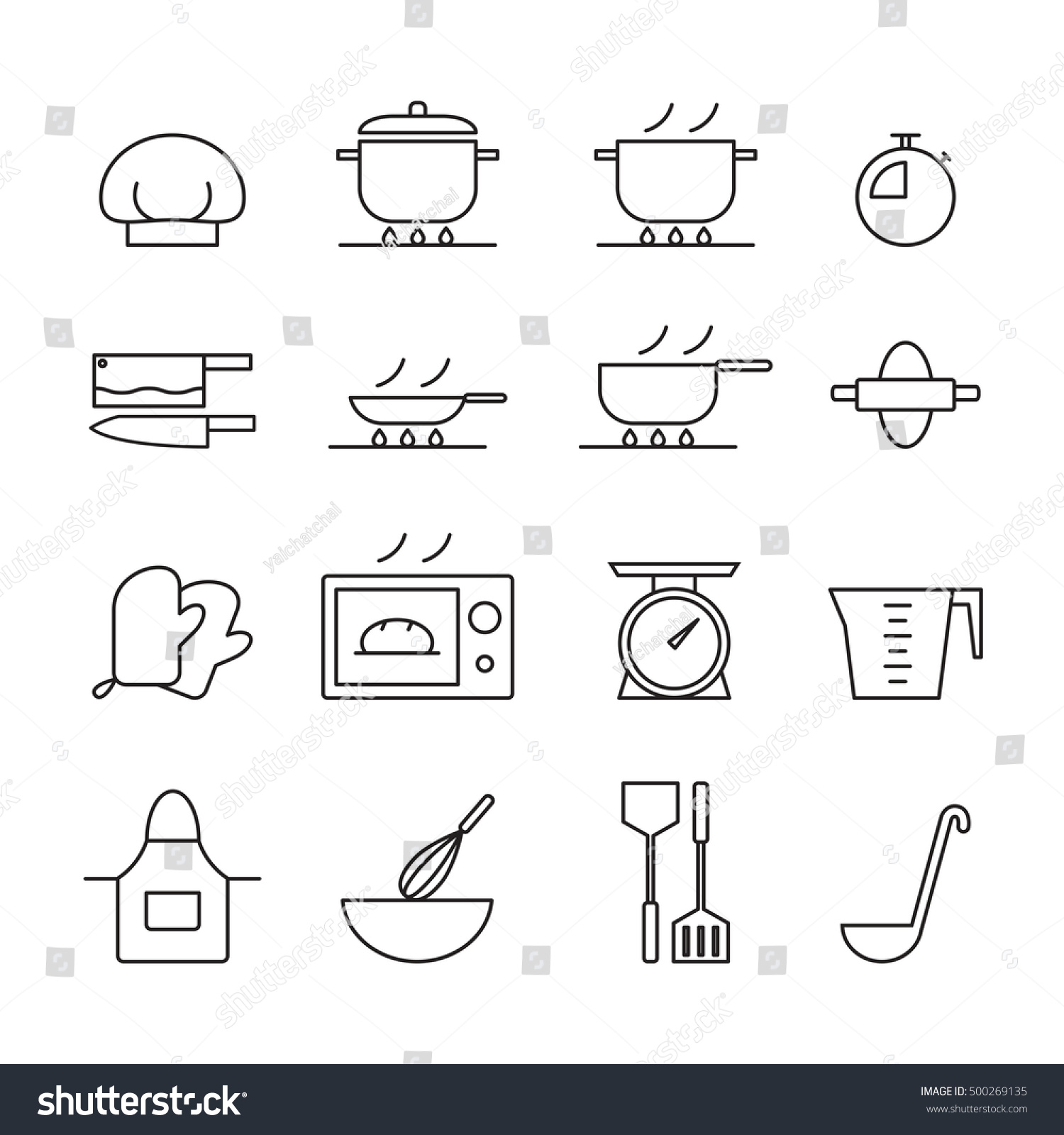 Icon Cook Set Vector Stock Vector (Royalty Free) 500269135 | Shutterstock