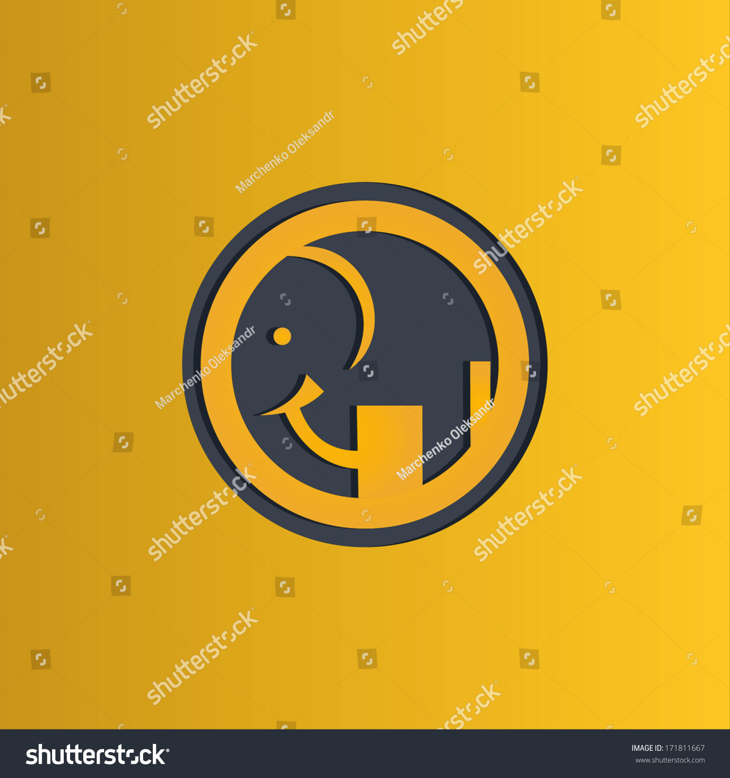 Icon Elephant Stock Vector 171811667 : Shutterstock