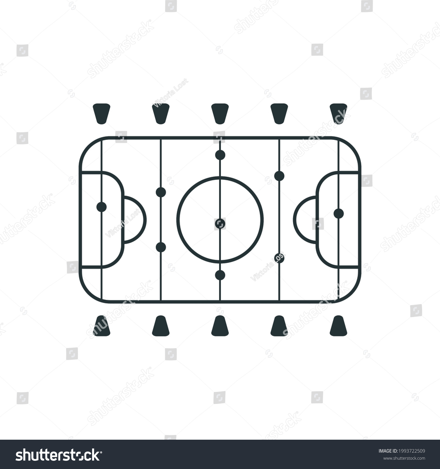 recommend clip art: icon for playing table football. table soccer  field