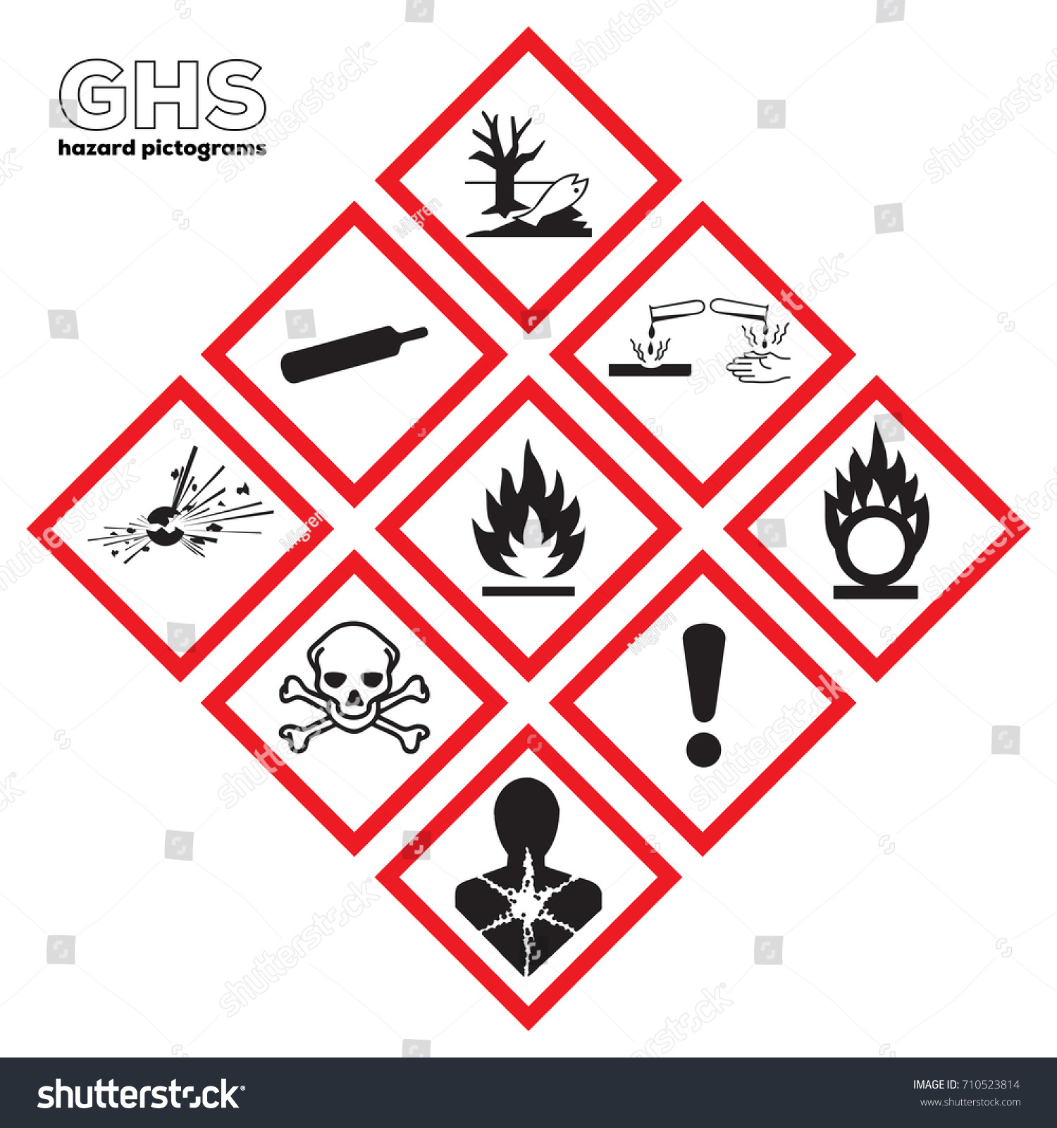 Icon Ghs Danger Safety Corrosive Chemical Stock Vector (Royalty Free ...