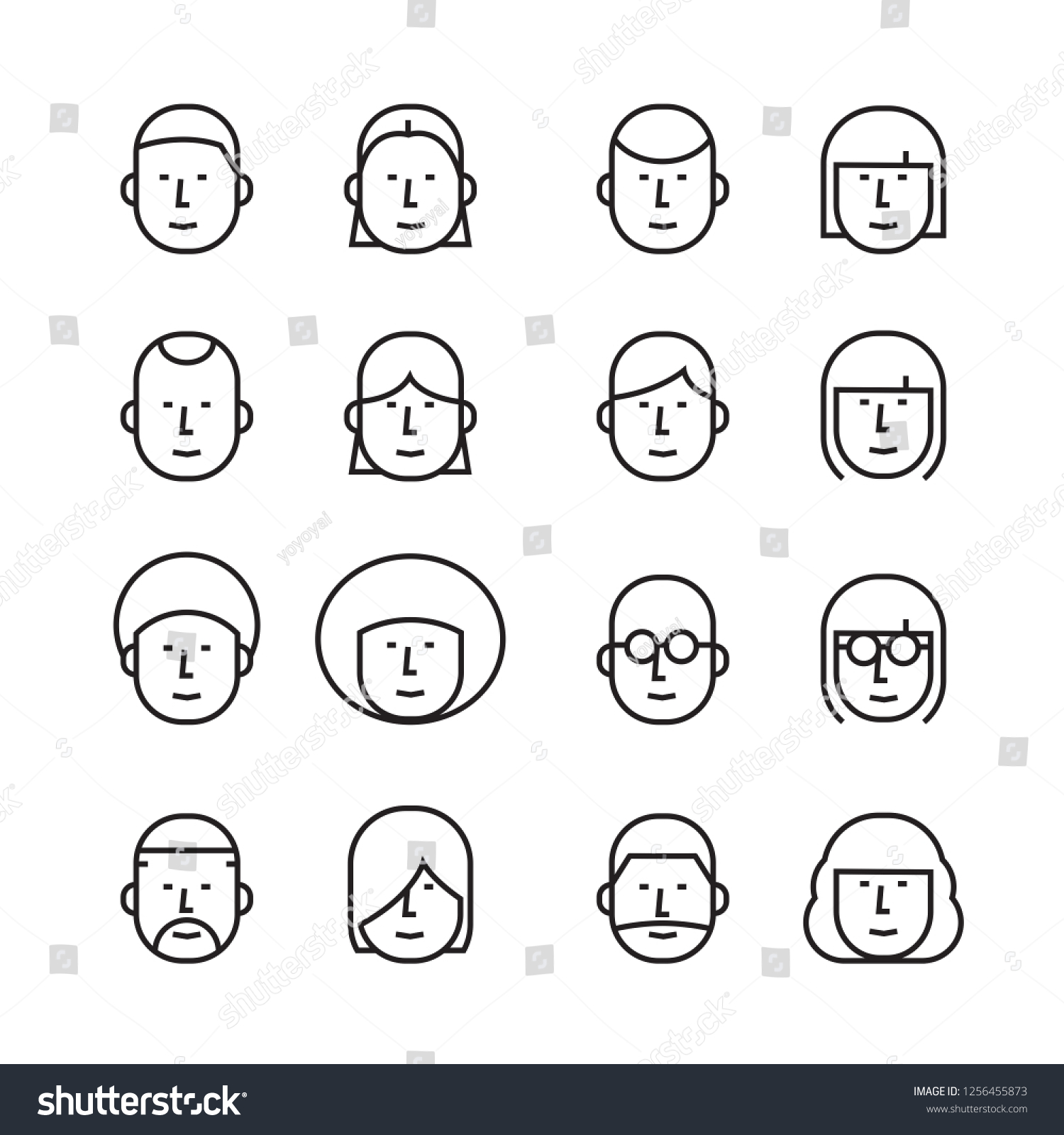 Icon Human Head Vector Stock Vector (Royalty Free) 1256455873 ...