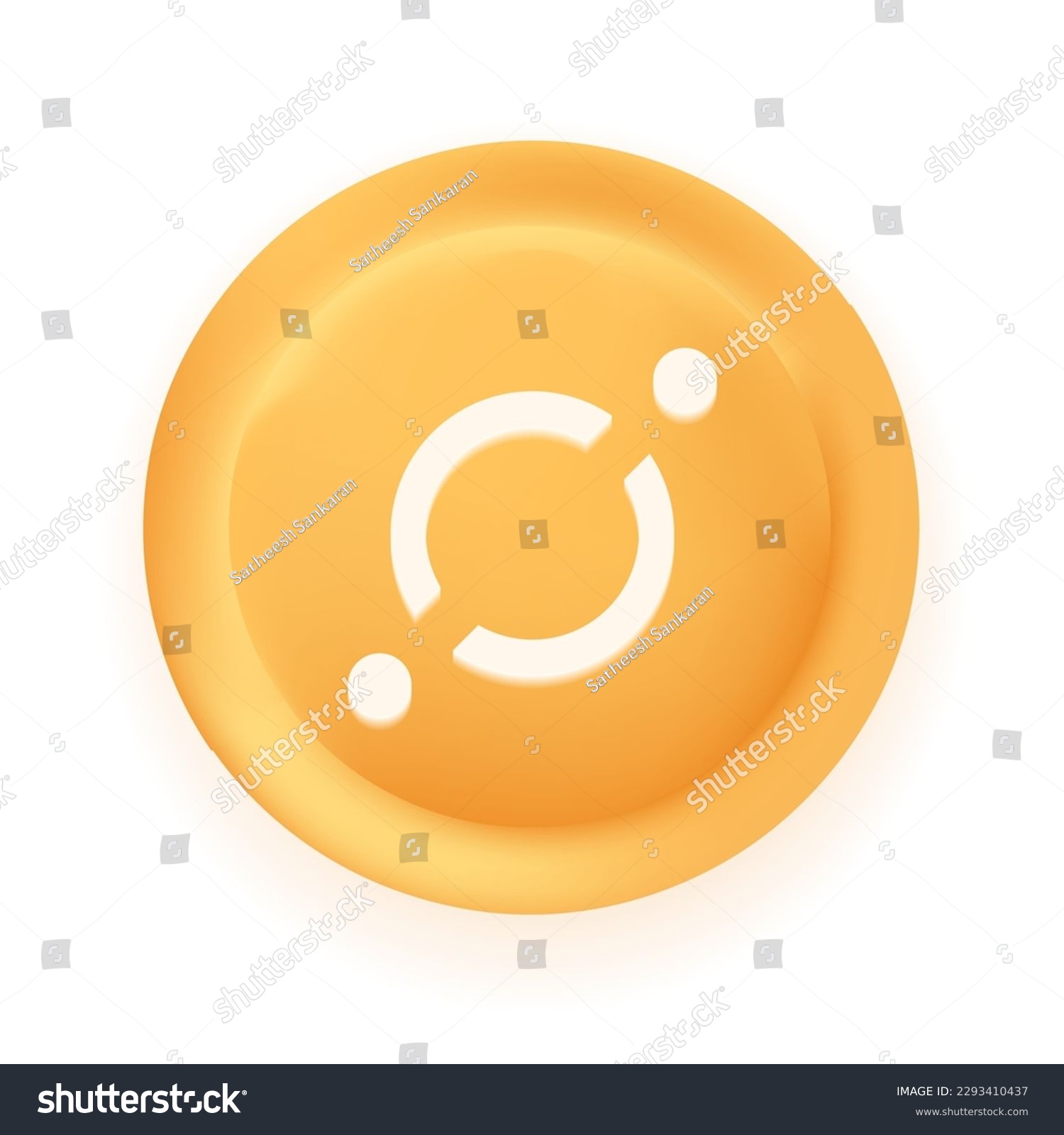 SVG of Icon (ICX) crypto currency 3D coin vector illustration isolated on white background. Can be used as virtual money icon, logo, emblem, sticker and badge designs. svg