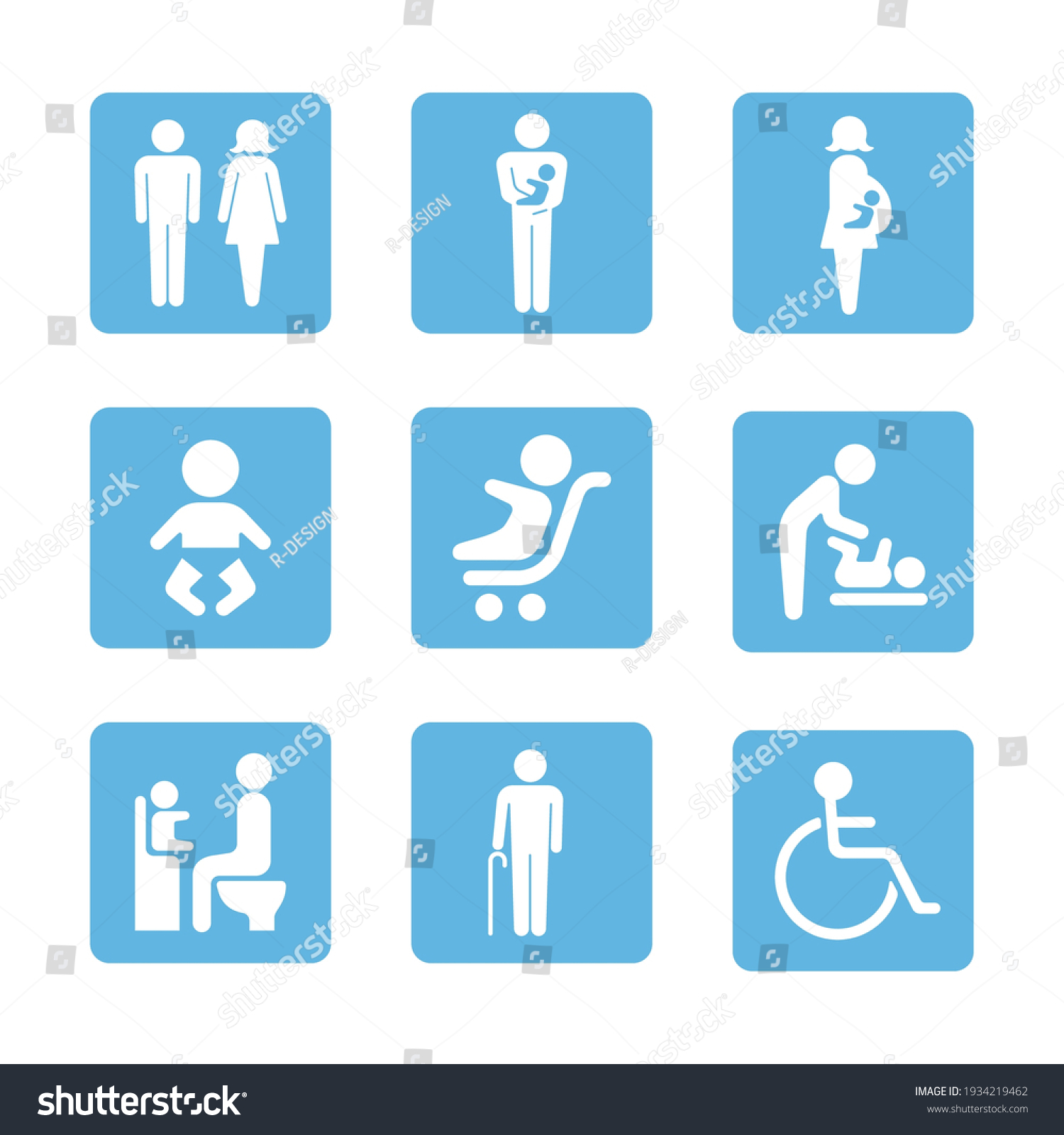 Icon Illustration Set People Signs Stock Vector (Royalty Free ...