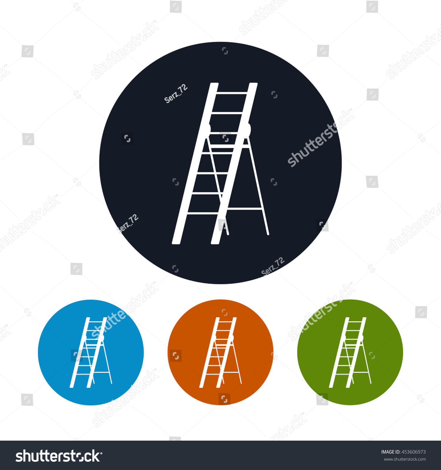 Icon Ladder Four Types Round Icons Stock Vector Royalty Free