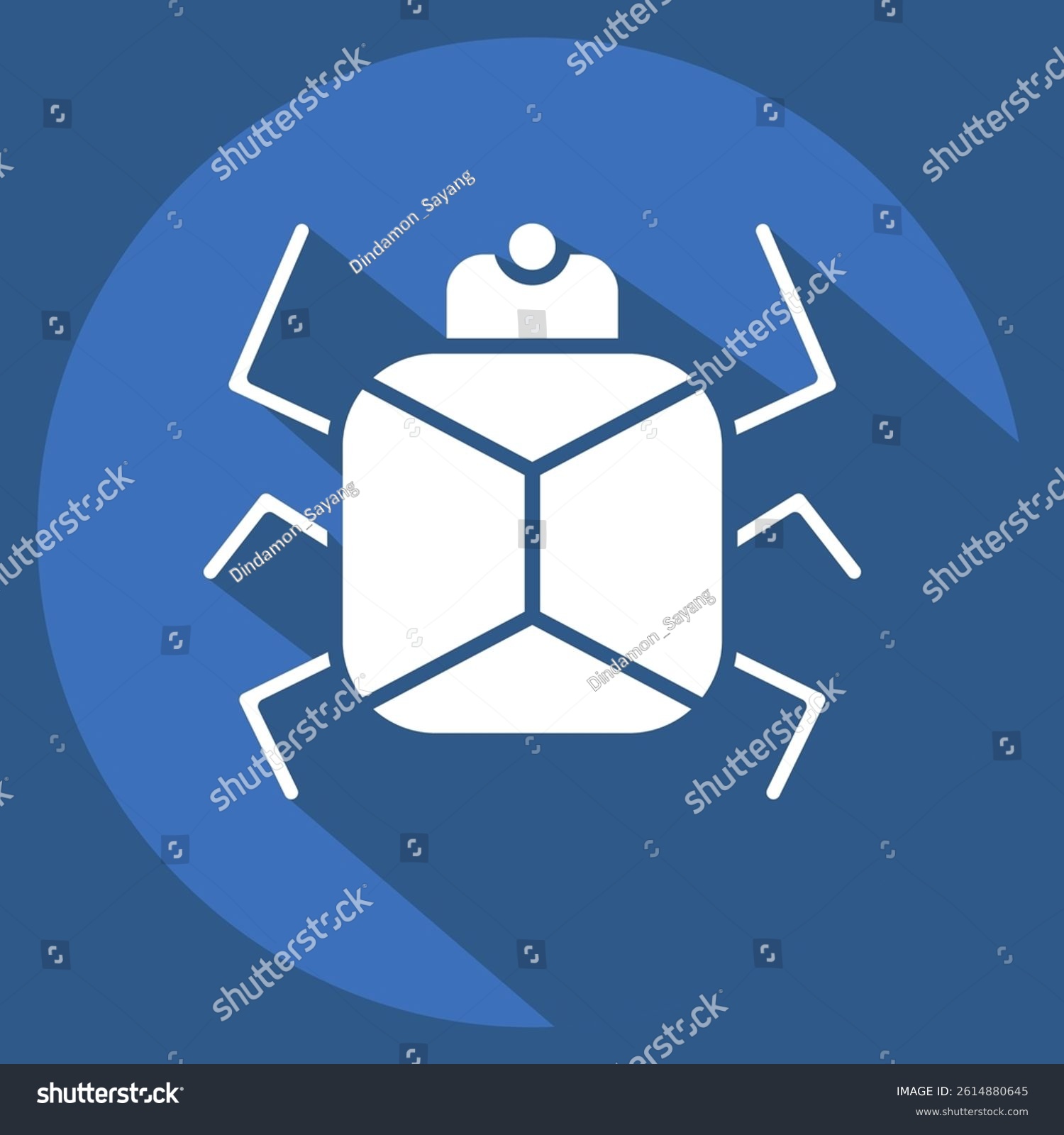 recommend clip art: Icon Lady Bird. related to Insects symbol. long shadow style. design editable