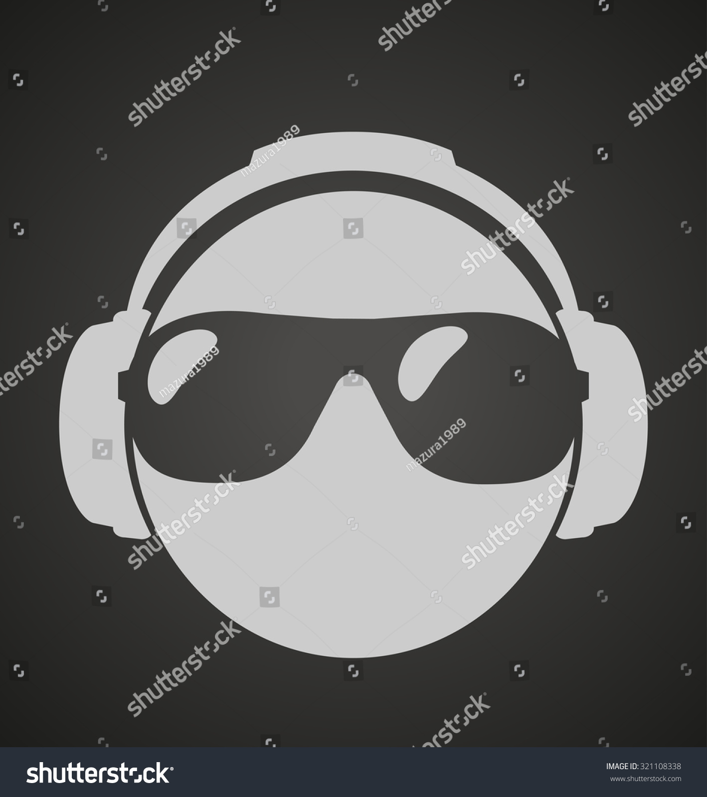 Icon Men Dj Headphone Shutter Shades Stock Vector 321108338 - Shutterstock