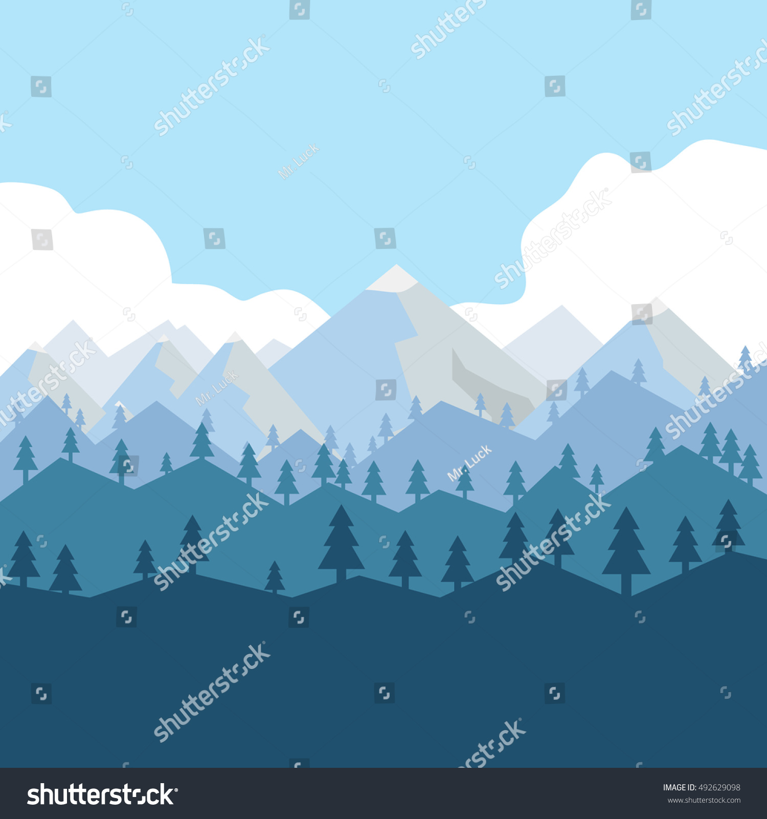 Icon Mountains Illustration Mountain Flat Design Stock Vector (Royalty ...