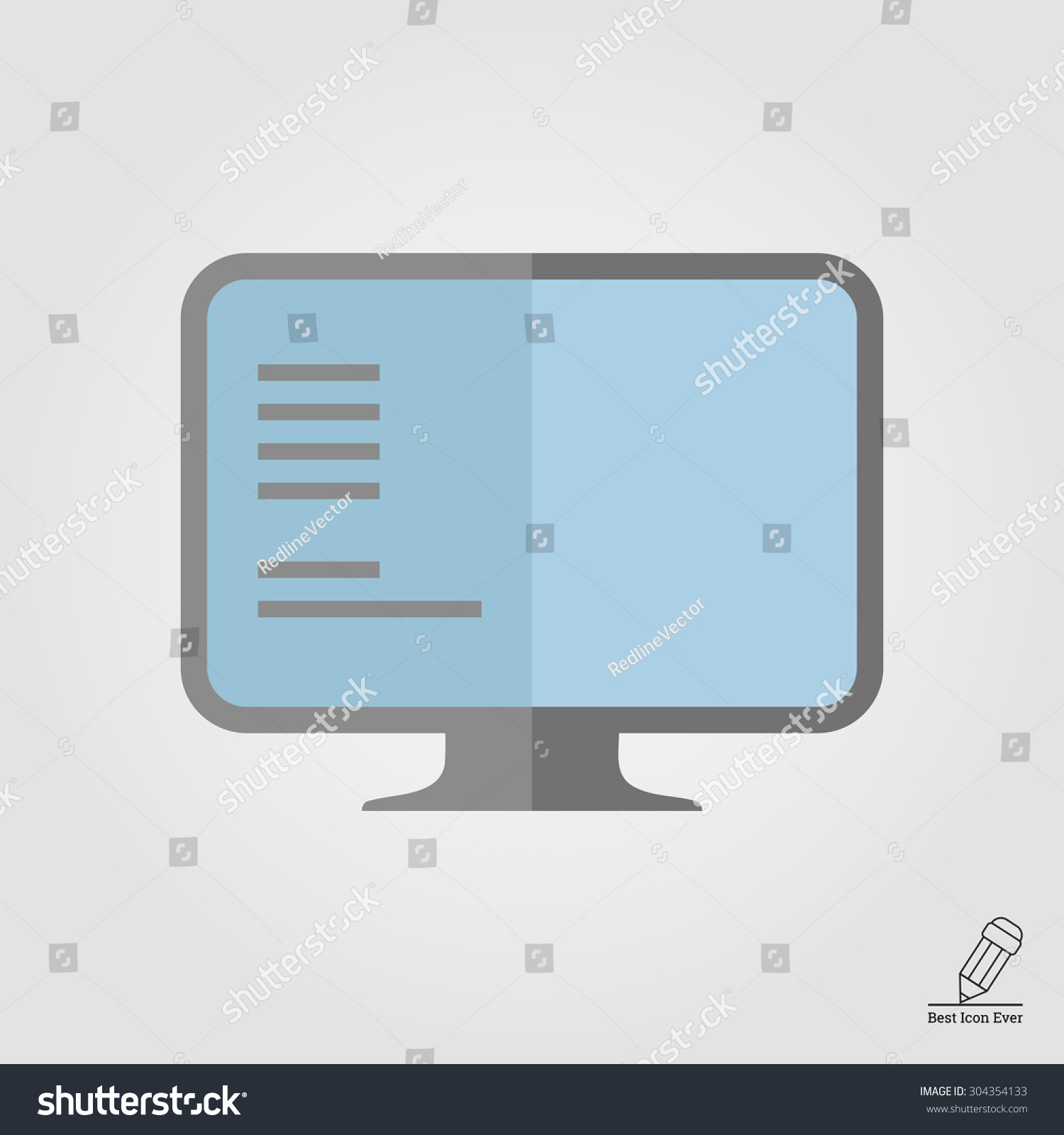 Icon Computer Monitor Text On Screen Stock Vector (Royalty Free ...