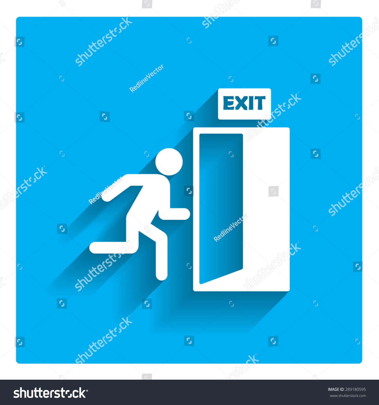 Icon Exit Sign Man Figure Running Stock Vector 289180595 - Shutterstock