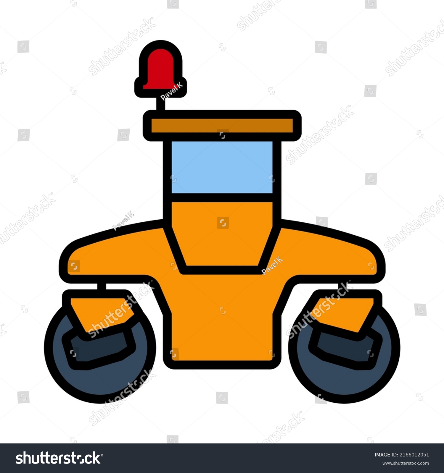recommend clip art: Icon Of Road Roller. Editable Bold Outline With Color Fill Design. Vector Illustration.