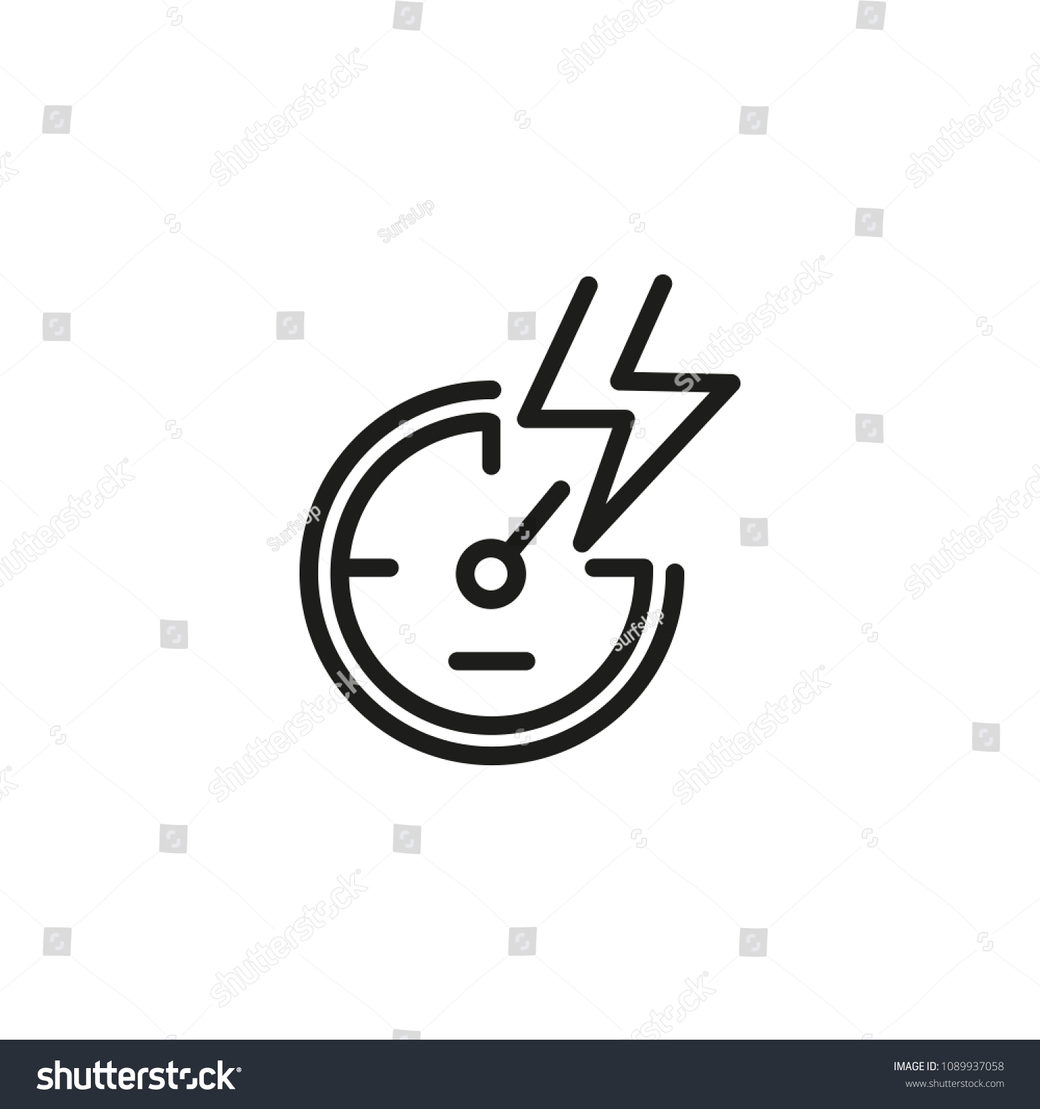Icon Speedometer Lightning Car Display Horsepower Stock Vector (Royalty