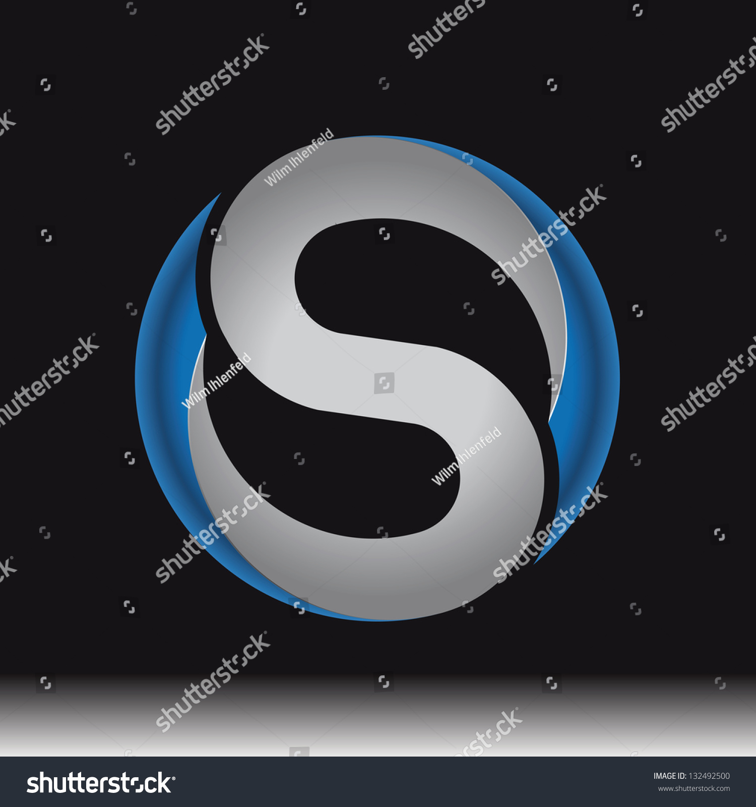 Icon Or Emblem Built By Capital S Letter Stock Vector Illustration ...