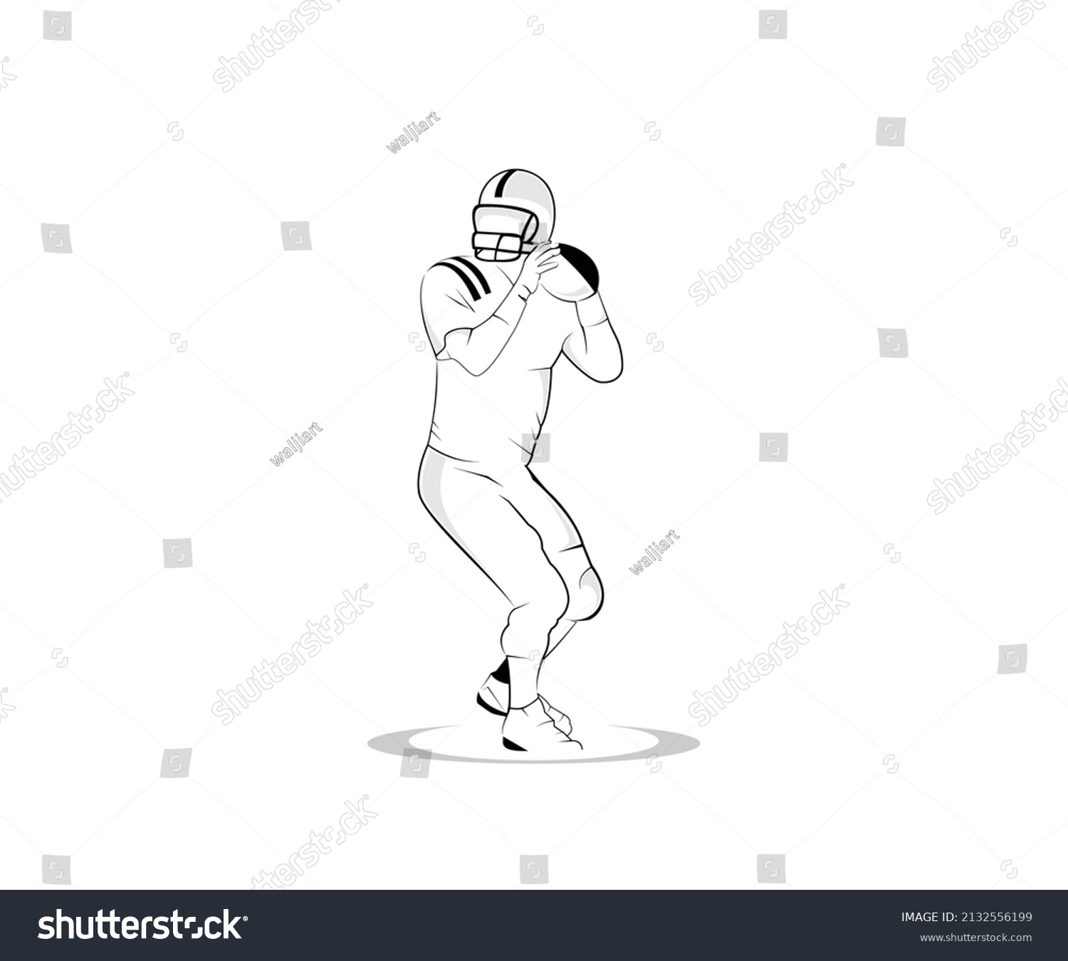 Icon Outline Football Player Logo Stock Vector (Royalty Free ...