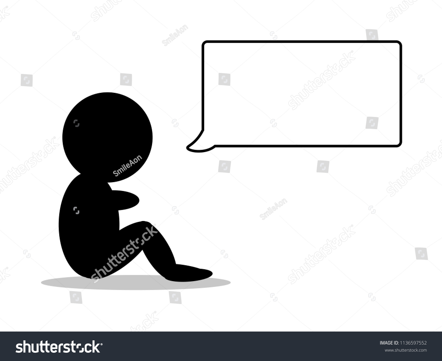 Icon People Silhouette Chat Vector Design Stock Vector Royalty Free