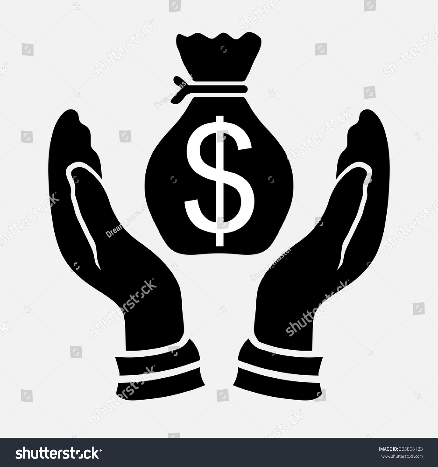 Icon Saving Money Hands Take Money Stock Vector 305858123 - Shutterstock