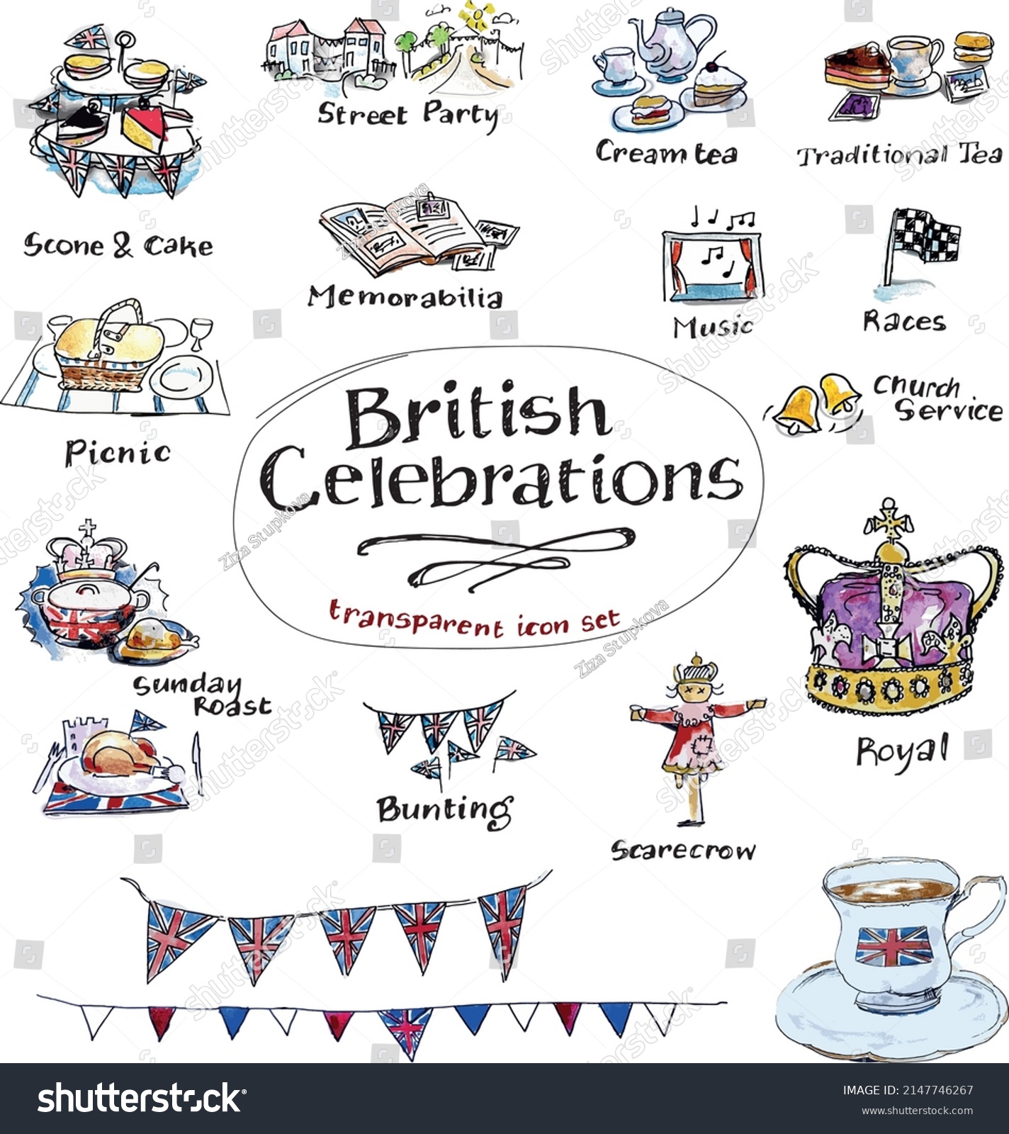 SVG of Icon set for Celebrating british Holidays svg