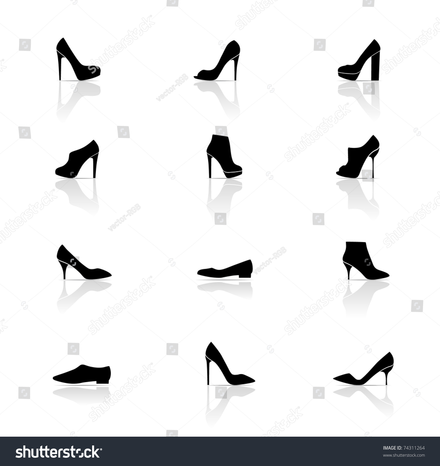 Icon Set, Shoes Stock Vector 74311264 : Shutterstock