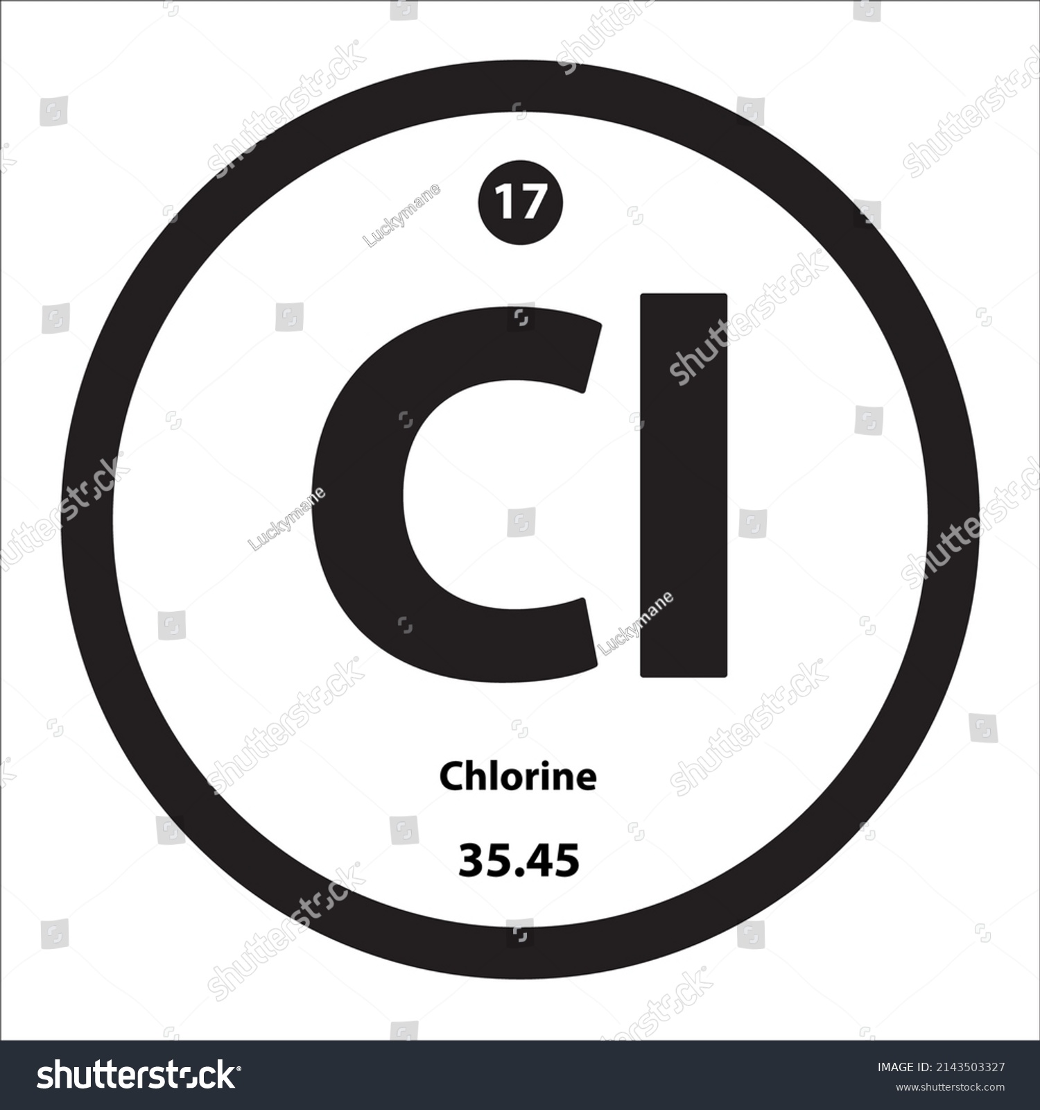 Icon Structure Chlorine Cl Chemical Element Stock Vector (Royalty Free ...