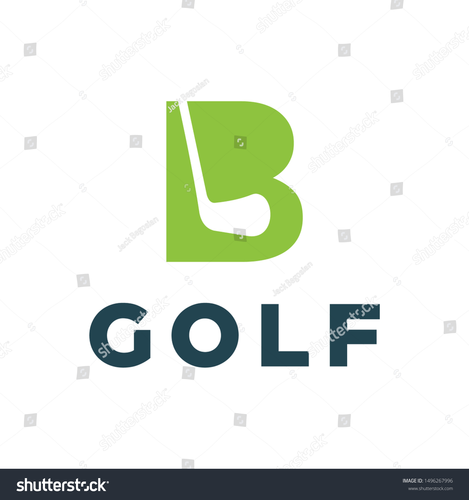 Iconic B Golf Logo Smart Memorable Stock Vector (Royalty Free ...