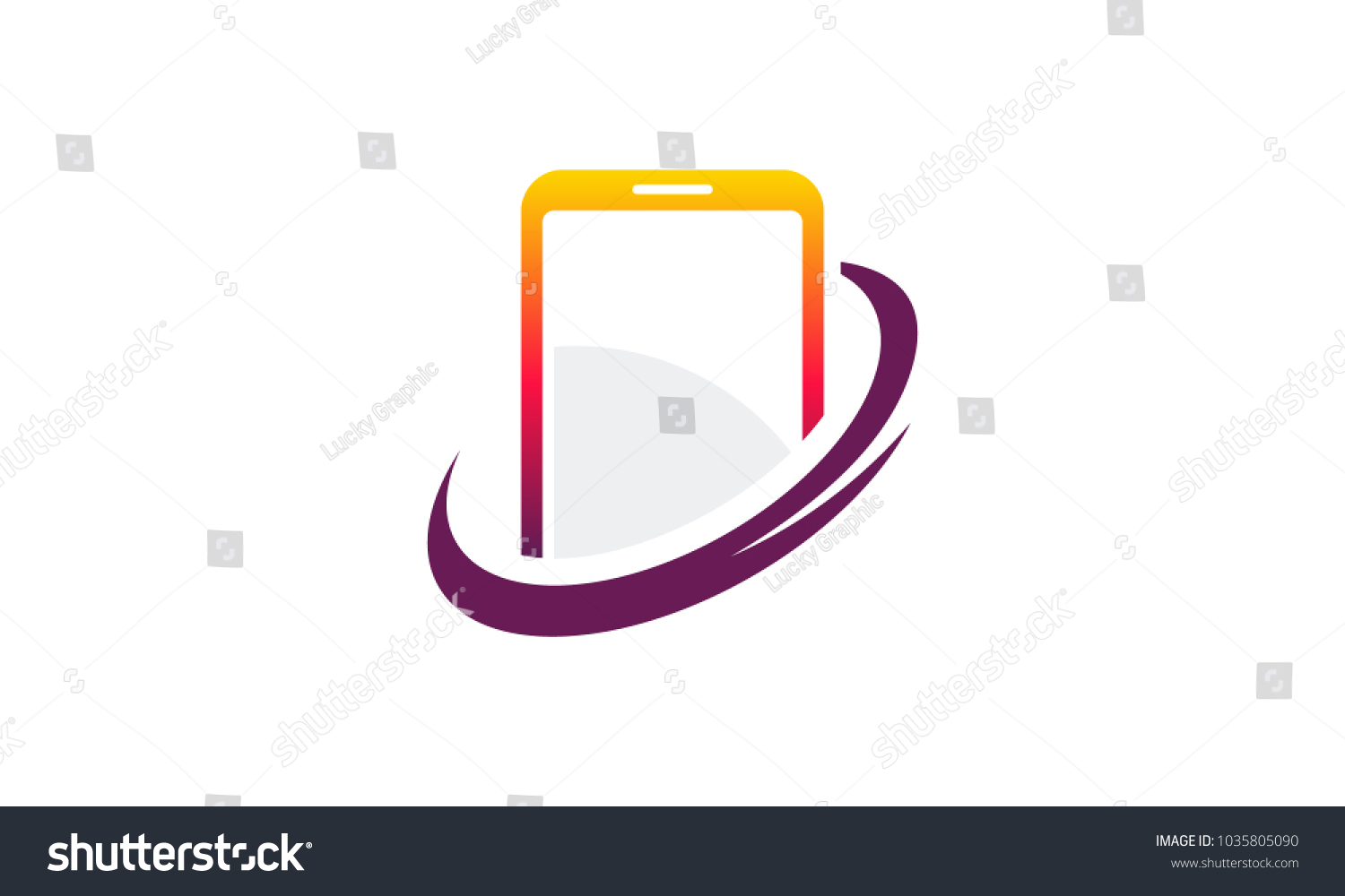 Iconic Phone Shield Logo Designs Concept Stock Vector (royalty Free 