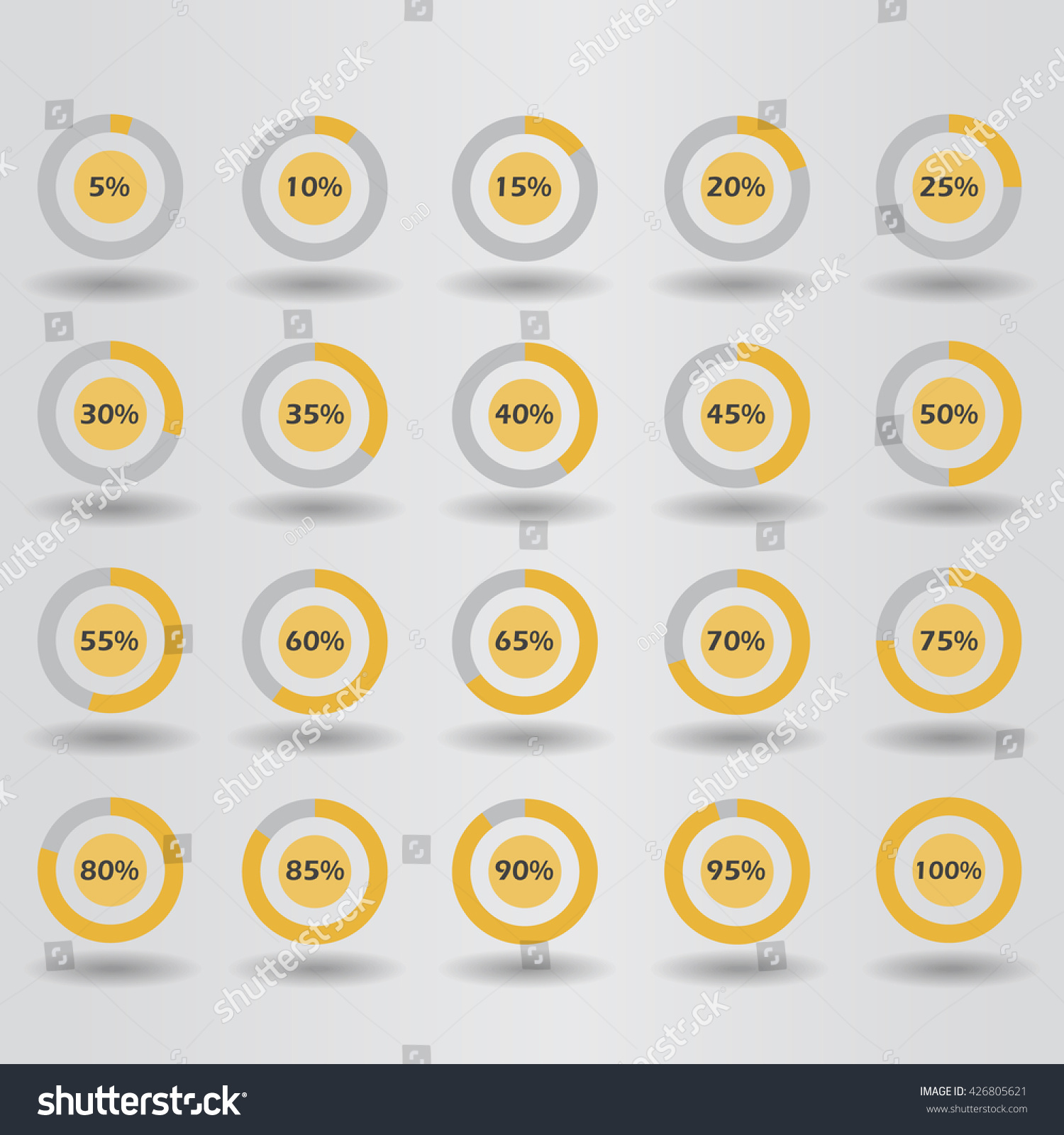 Icons Template Pie Graph Circle Percentage Vector De Stock Libre De Regalías 426805621 7627