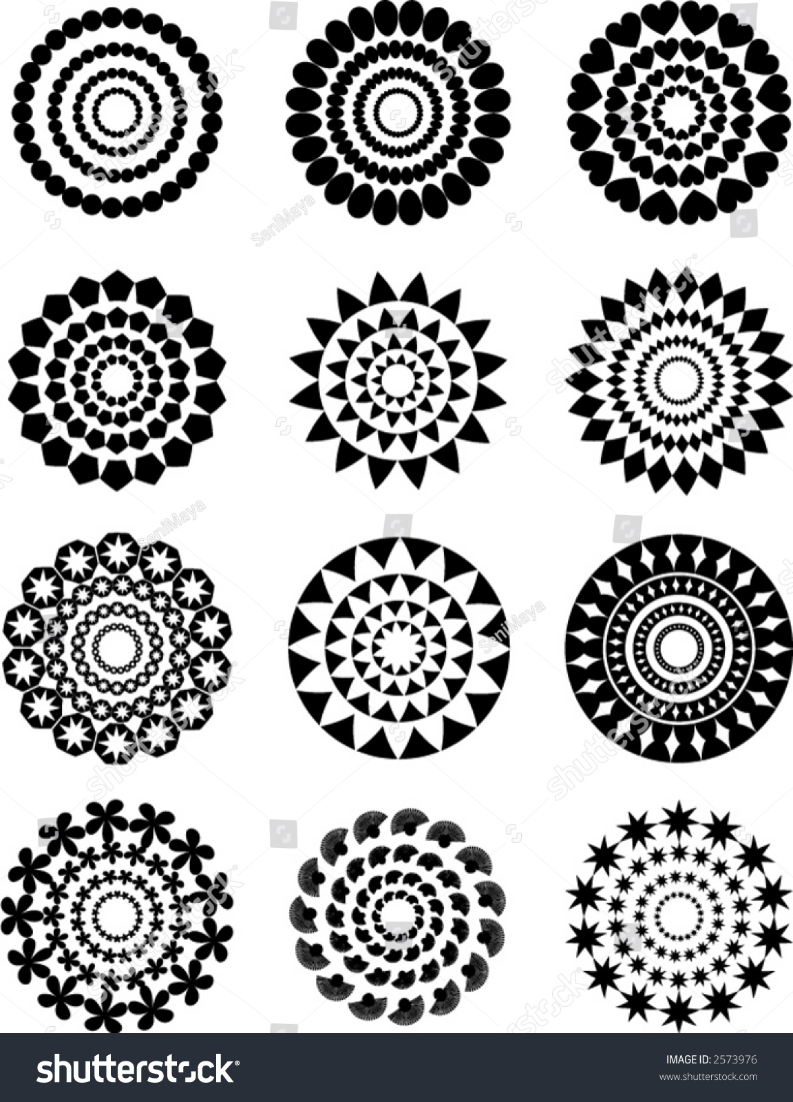 Icons Variety Black White Stock Vector (Royalty Free) 2573976 ...