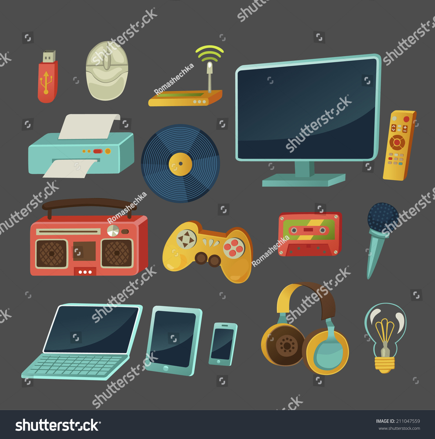 Icons Vector Collection Stock Vector (Royalty Free) 211047559