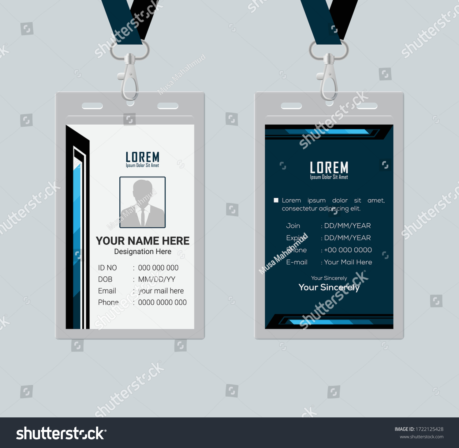 Id Card Design Template Clean Smooth Stock Vector (Royalty Free) 1722125428