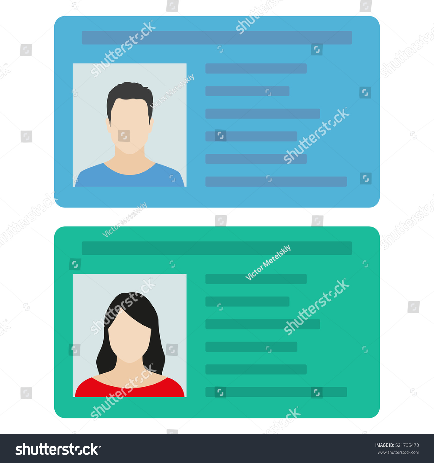 ID-kort eller bil med mand Stock-vektor (royaltyfri)