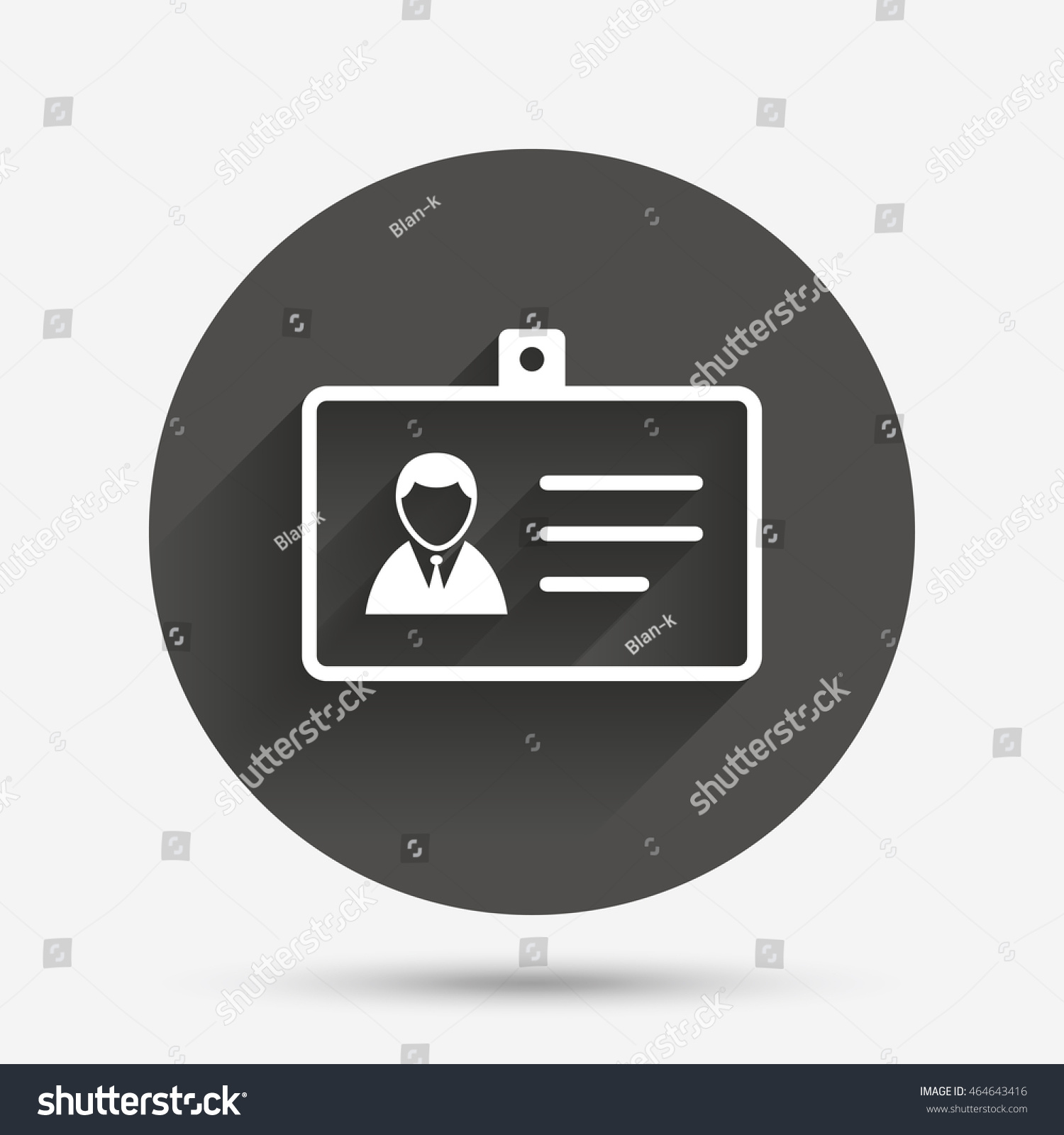 Id Card Sign Icon Identity Card Stock Vector (Royalty Free) 464643416