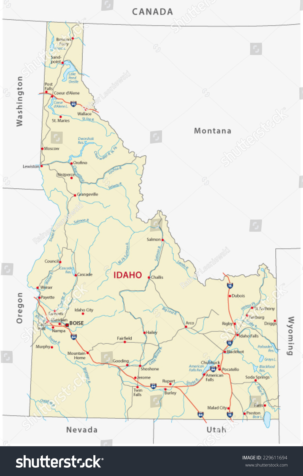 743 Political map idaho Images, Stock Photos & Vectors | Shutterstock