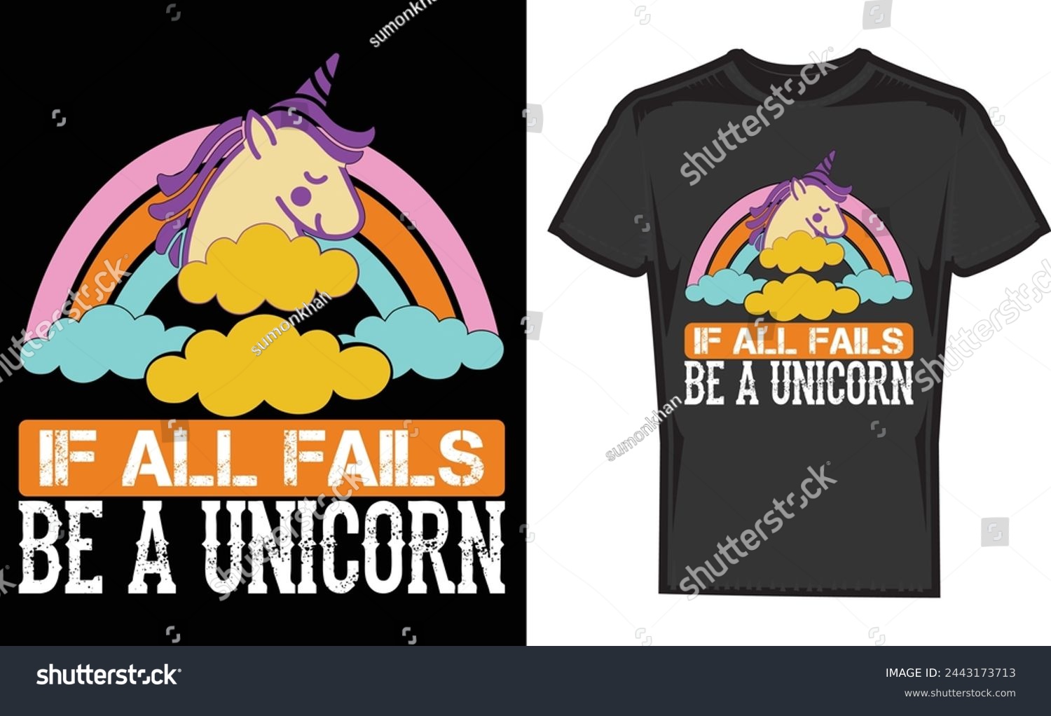 SVG of If All Fails Be a Unicorn,Print Shirt Design,T Shirt,Gift,Gifts T Shirt,Print svg