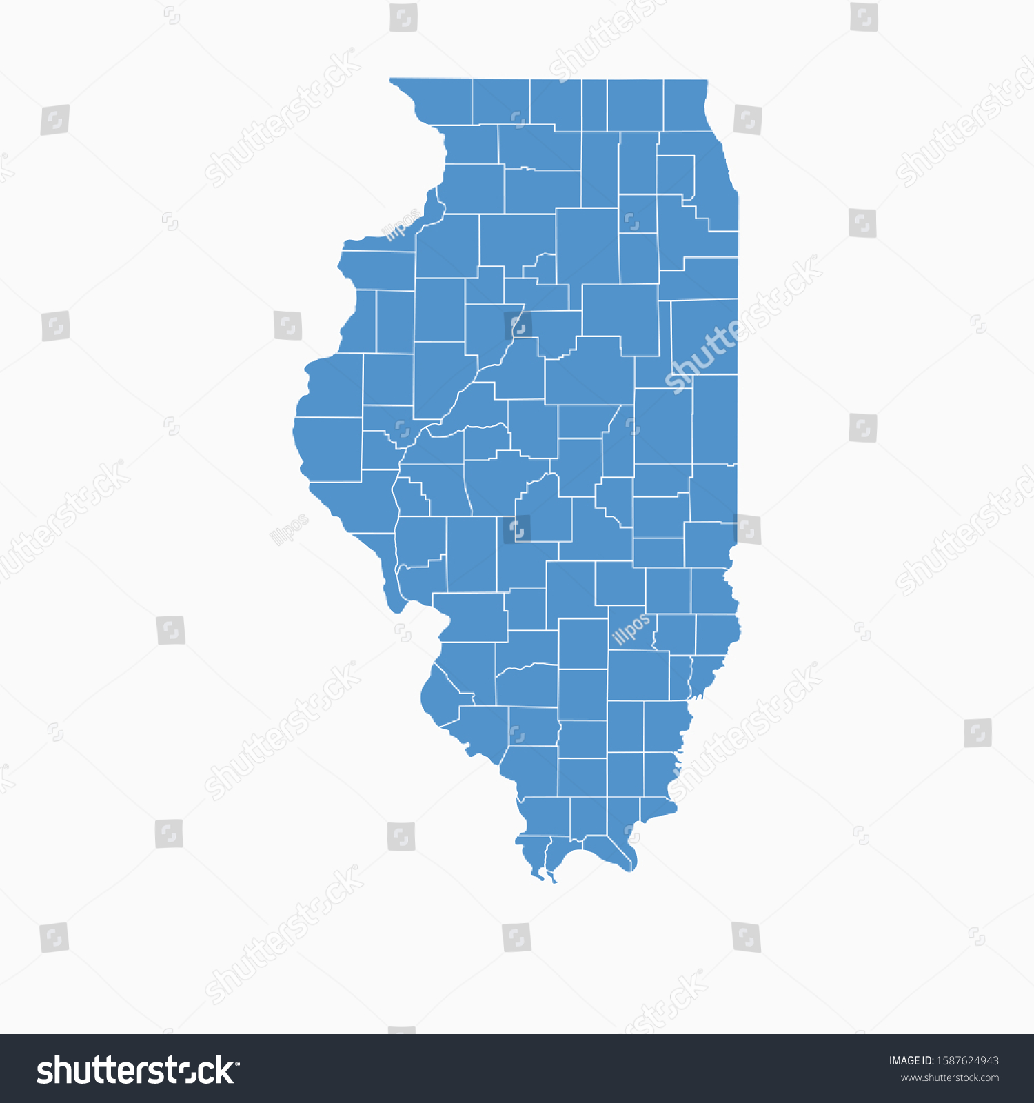SVG of Illinois map blue color. USA state Illinois map icon. Illinois vector modern map. Vector illustration EPS10 svg