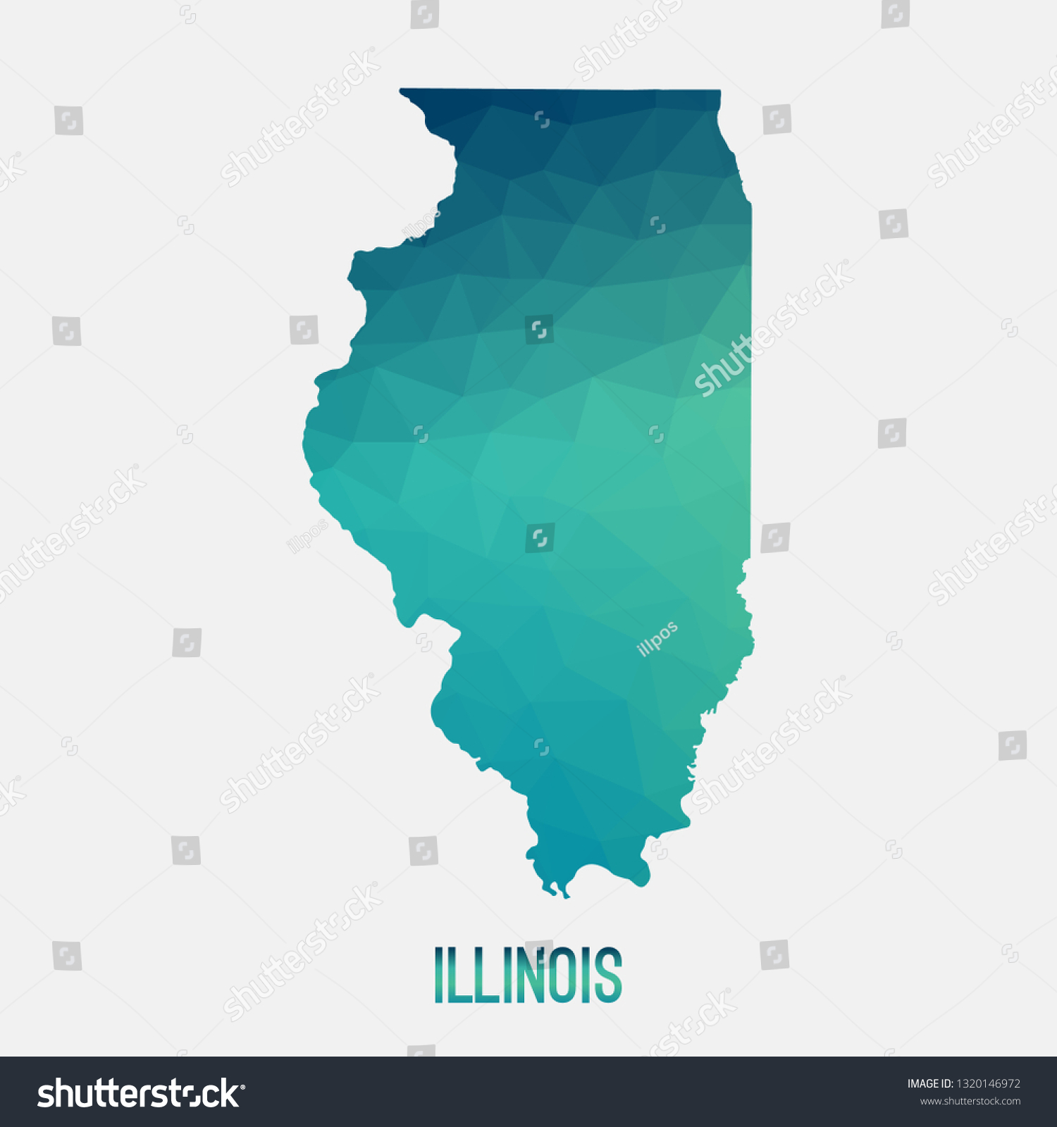 SVG of Illinois map in geometric polygonal,mosaic style.Abstract tessellation,modern design background,low poly. Geometric cover, mockup. Vector illustration. svg