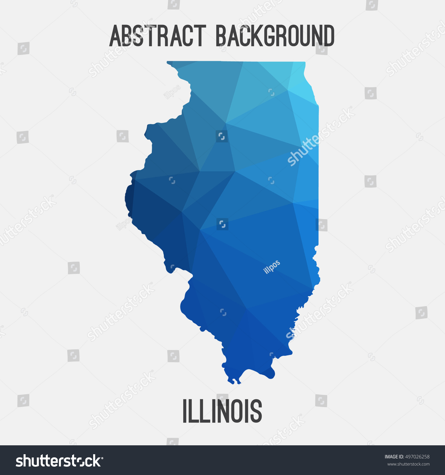 SVG of Illinois map in geometric polygonal,mosaic style.Abstract tessellation,modern design background,low poly. Vector illustration. svg