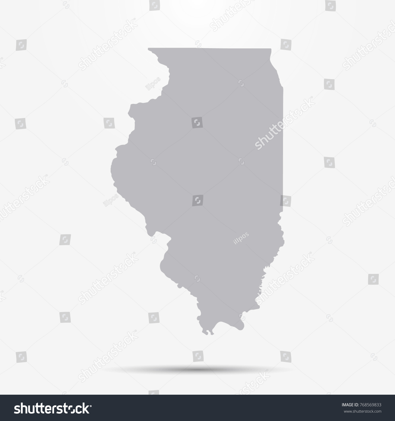 SVG of Illinois map with shadow svg