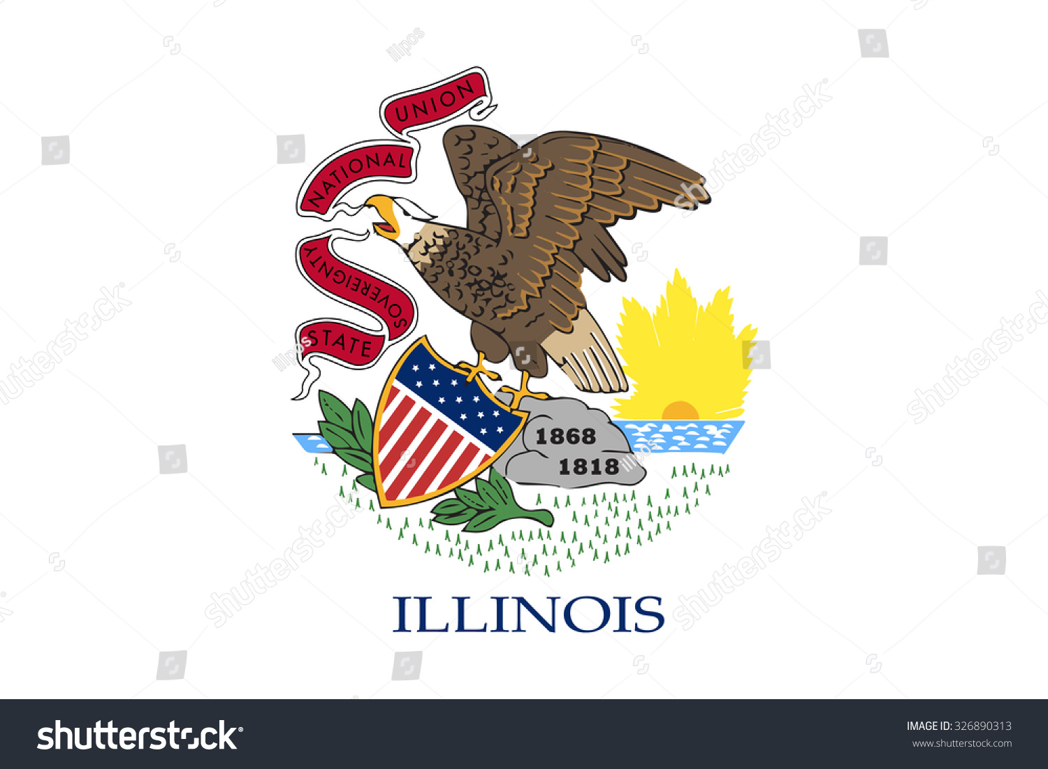 SVG of Illinois state flag svg