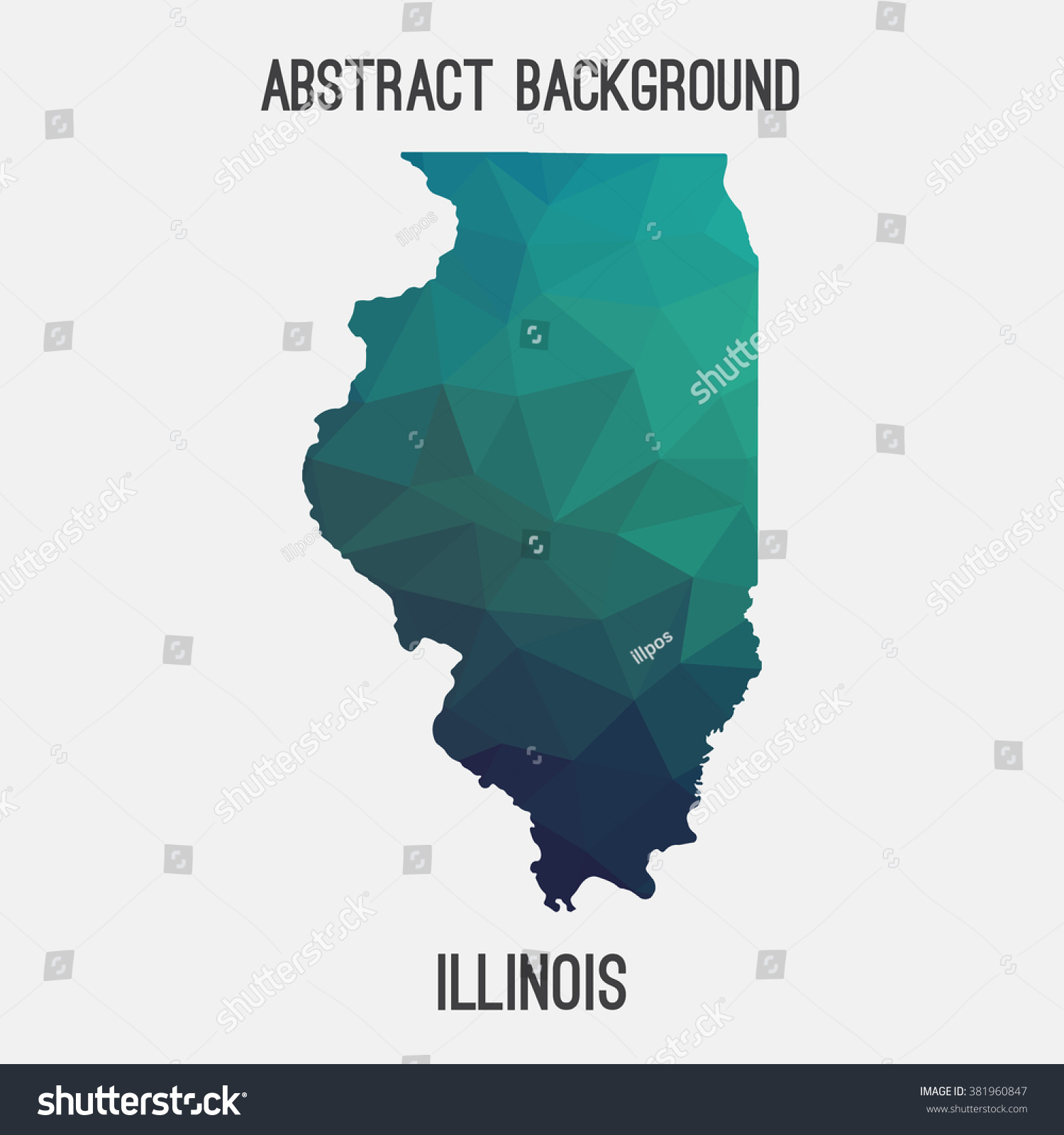 SVG of Illinois state map in geometric polygonal style.Abstract tessellation,modern design background. Vector illustration EPS8 svg