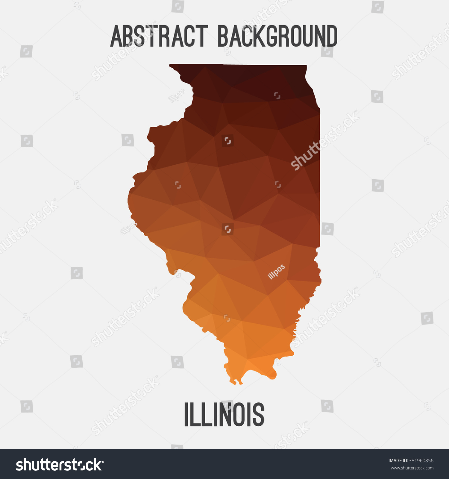 SVG of Illinois state map in geometric polygonal style.Abstract tessellation,modern design background. Vector illustration EPS8 svg