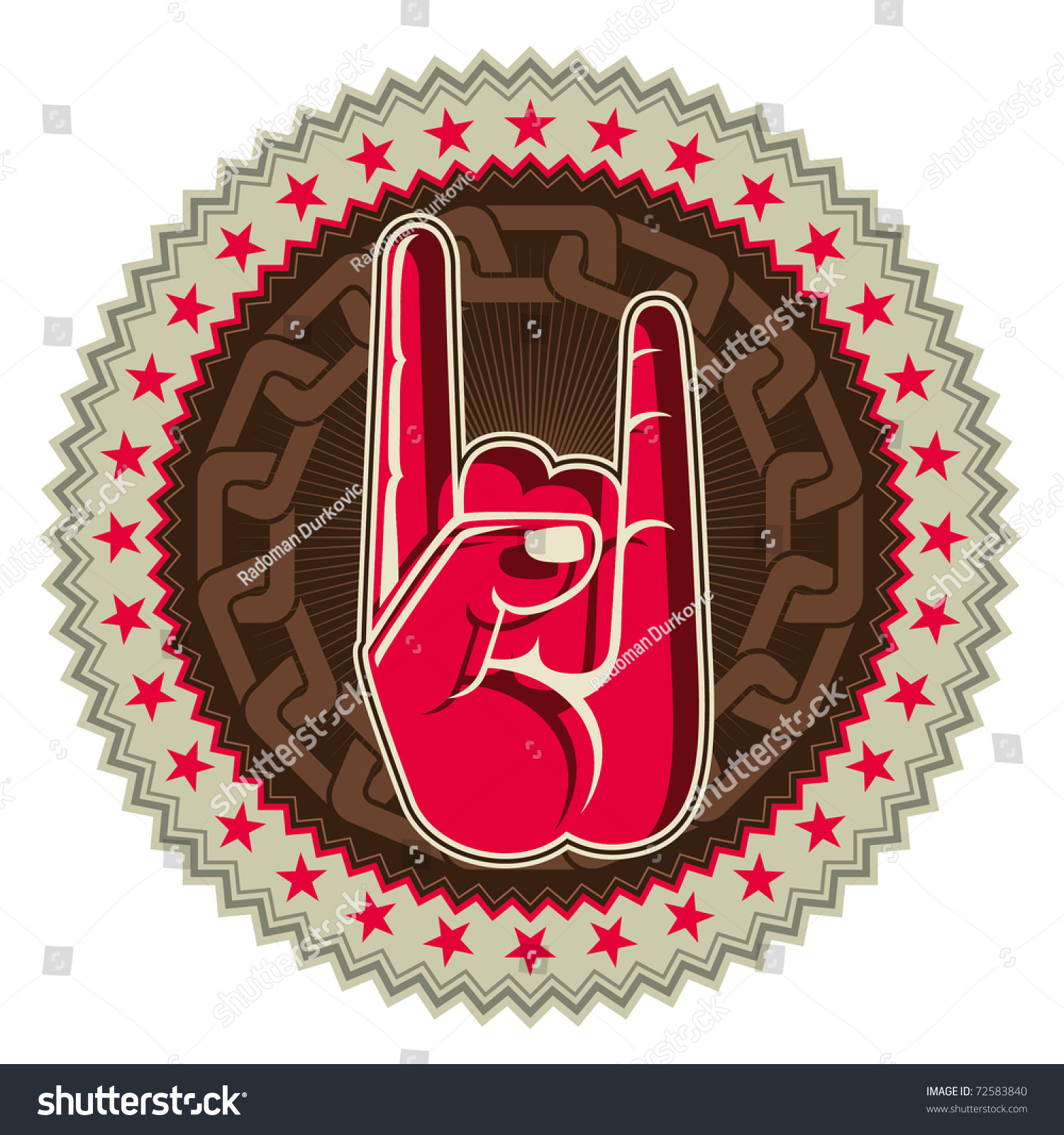 Illustrated Rock Roll Hand Sign Vector   Stock Vector Illustrated Rock And Roll Hand Sign Vector Illustration 72583840 