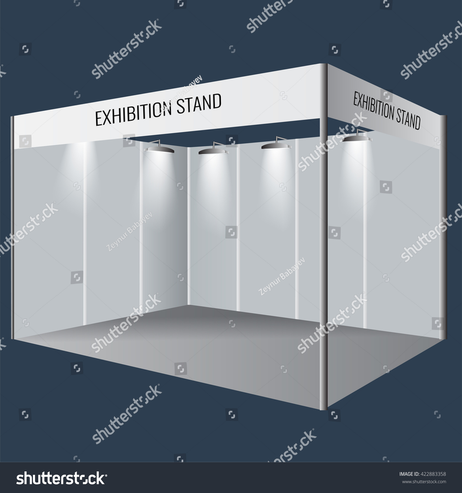 Illustrated Unique Creative Exhibition Stand Display Stock Vector ...