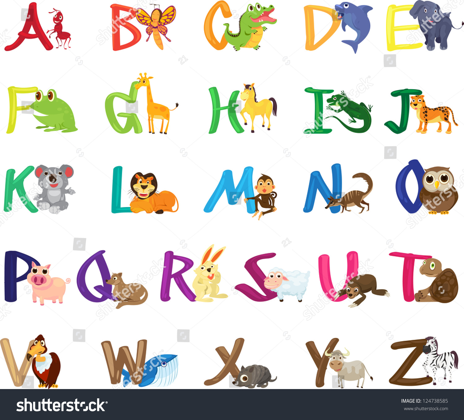 Illustration Abc Animal Set - 124738585 : Shutterstock